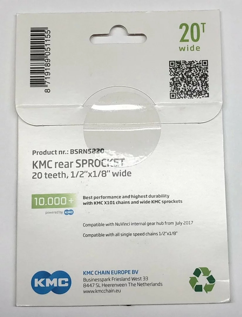 KMC Zahnkranz Für NuVinci 1/8" 20 Zähne 10.000km+ 2 KMC Zahnkranz Für NuVinci 1/8" 20 Zähne 10.000km+ – Bild 2