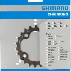 Shimano LX Ab 2005 4-Arm 9-fach 22 Zähne S-Type IG Stahl Si. Y-1FU22000 Ausverk. Ersatz: Y-1J822000