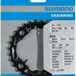 Shimano MT500 4-Arm 10-fach 30 Zähne AN-Type Stahl Schwarz Y-1VB98010