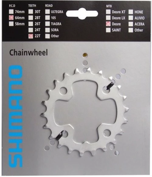 Shimano XT 1999-2003 / LX´99 4-Arm 9-fach 22Z N-Type IG Y-1C622100 Ersatz: Y-1DJ22100 1 Shimano XT 1999-2003 / LX´99 4-Arm 9-fach 22Z N-Type IG Y-1C622100 Ersatz: Y-1DJ22100