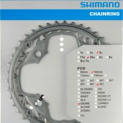 Shimano Deore Ab 2012 4-Arm 10-fach 42 Zähne AE-Type Alu Grau Für Kettenschutz Y-1MZ98030