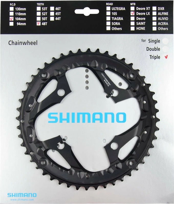 Shimano SLX Ab 2013 4-Arm 10-fach 48 Zähne AL-Type Alu Schwarz Für Ketttenschutzring Y-1N998080 1 Shimano SLX Ab 2013 4-Arm 10-fach 48 Zähne AL-Type Alu Schwarz Für Ketttenschutzring Y-1N998080
